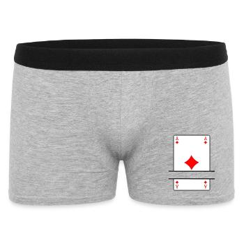Carte à jouer as de carreau avec espace bannière - Boxer Homme - gris chiné - Devant