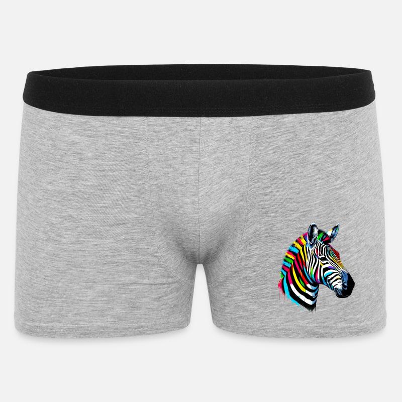 Zebra - Männer Boxer Shorts - Grau meliert