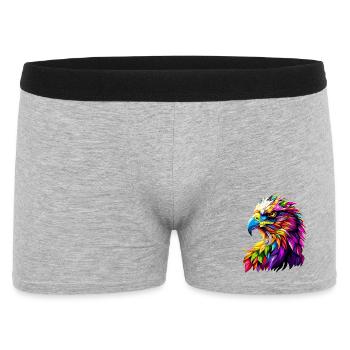 Aigle Pop Art Couleurs vives Aigle royal Pygargue à queue blanche - Boxer Homme - gris chiné - Devant