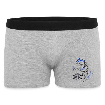 Marin, Poisson, Ahoy - Boxer Homme - gris chiné - Devant