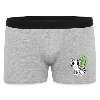 10th Birthday Motif Tiger - Ten - 10 Years - Men's Boxer Shorts - heather grey - Front