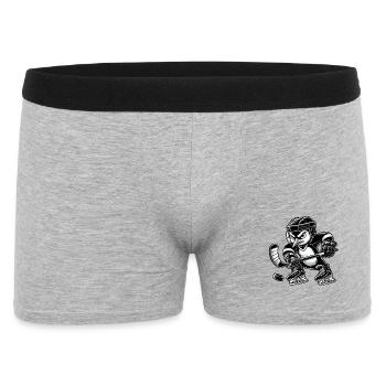Pingouin drôle jouant au hockey sur glace - Boxer Homme - gris chiné - Devant