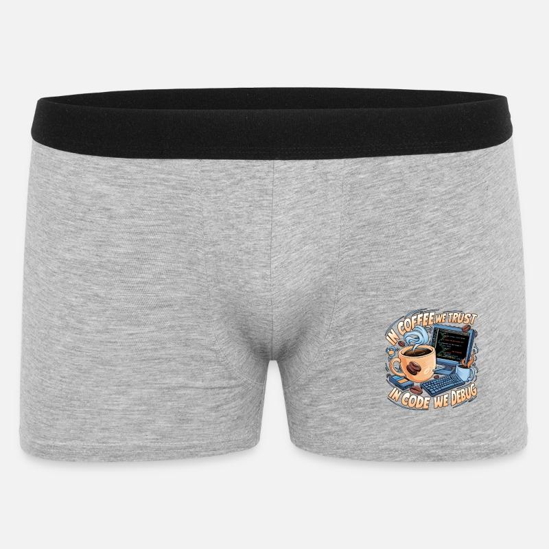 CoffeeCode Debug: In Code We Debug - Men's Boxer Shorts - heather grey