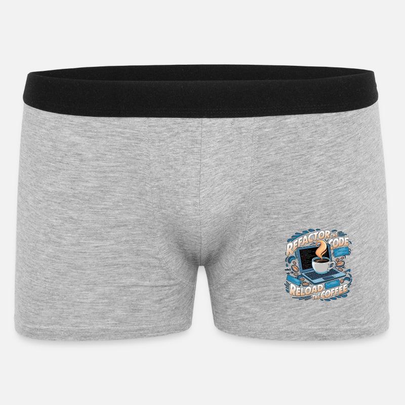 Programmers generate code from coffee - Men's Boxer Shorts - heather grey