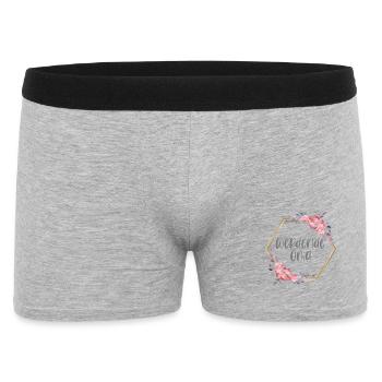 Boho werdende Oma Schwangerschaft Geschenk - Männer Boxer Shorts - Grau meliert - Vorne