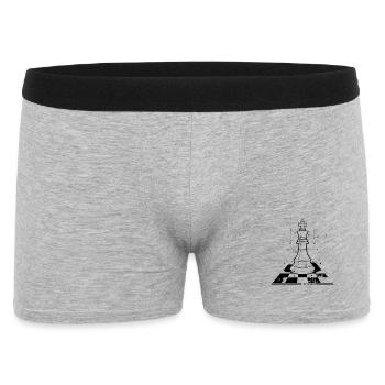 Schachfiguren Zeichnung - Männer Boxer Shorts - Grau meliert - Vorne