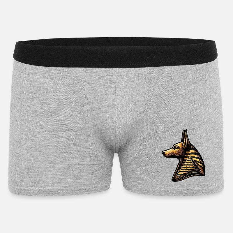 Anubis | Wächter der Gräber Ägypten - Männer Boxer Shorts - Grau meliert