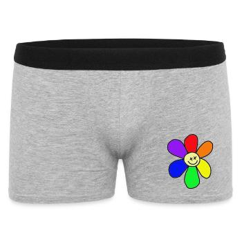 Regenbogen-Blume - Männer Boxer Shorts - Grau meliert - Vorne