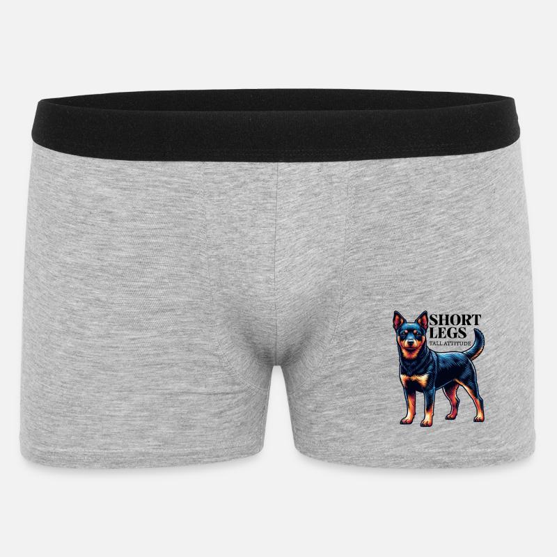 Lancashire Heeler kurze Beine Spruch Geschenkidee - Männer Boxer Shorts - Grau meliert