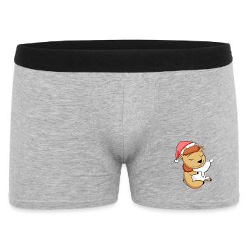 Bison Cute Tired Sleeping In Christmas - Men's Boxer Shorts - heather grey - Front