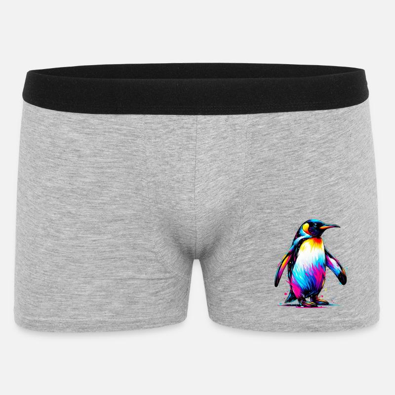 Pinguin - Männer Boxer Shorts - Grau meliert