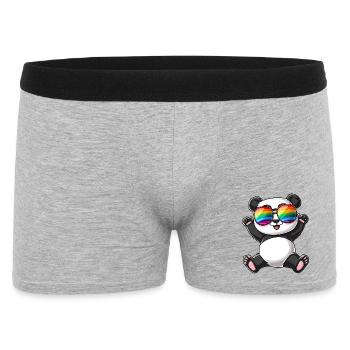 Panda Cartoon with a Pride Rainbow glasses. - Men's Boxer Shorts - heather grey - Front