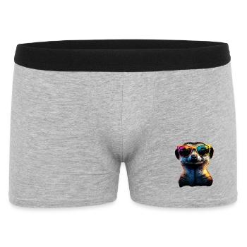 Meerkat Sunglasses Colorful Cute Meerkat - Men's Boxer Shorts - heather grey - Front