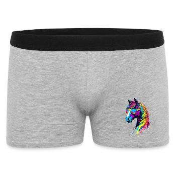 Pony Reitpony Fohlen Reiterin Ponys Reiten Ponyhof - Männer Boxer Shorts - Grau meliert - Vorne
