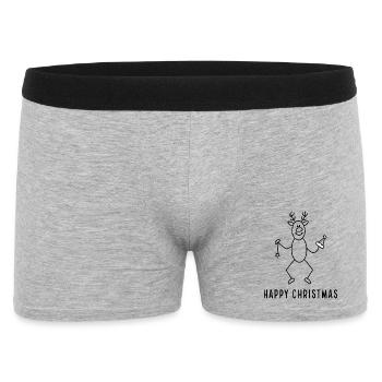 Noël drôle - Boxer Homme - gris chiné - Devant