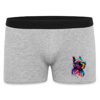 Casque d’écureuil Pop Art coloré DJ écureuil - Boxer Homme - gris chiné - Devant