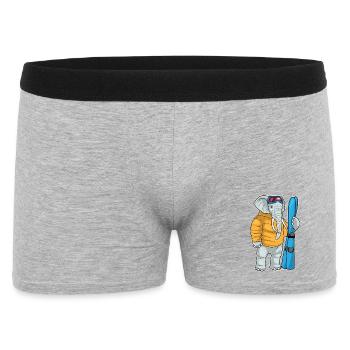 Elephant Skier Ski Winter Sports - Men's Boxer Shorts - heather grey - Front