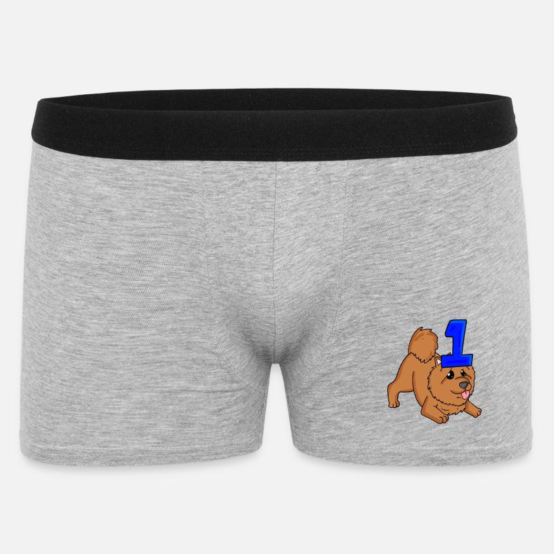 Zahl 1 Nummer Eins - Männer Boxer Shorts - Grau meliert