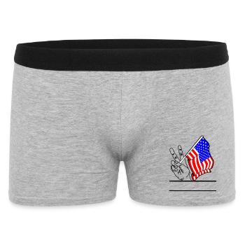 Flag USA transparent peace sign text space - Men's Boxer Shorts - heather grey - Front