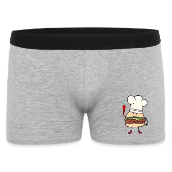 Chilli Koch Köche Köchin Burger Küche kochen - Männer Boxer Shorts - Grau meliert - Vorne