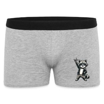 Raccoon with Rock Pose Raccoon Rock Music Musician - Men's Boxer Shorts - heather grey - Front