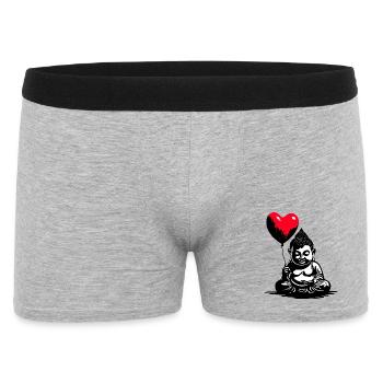 Buddha with Heart Balloon - Heartful Creatures - Men's Boxer Shorts - heather grey - Front