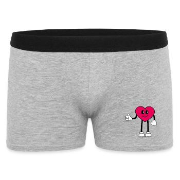 Herz - Männer Boxer Shorts - Grau meliert - Vorne
