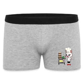 Katze Koch Köchin Köche Katzen Gastgeber - Männer Boxer Shorts - Grau meliert - Vorne