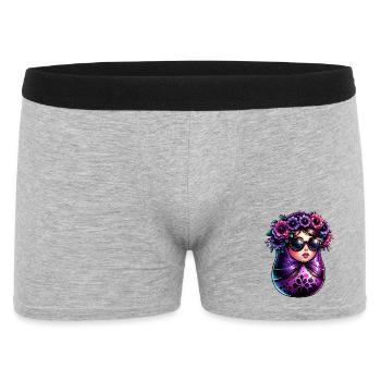 Russian Girl Matryoshka Moscow with Sunglasses - Men's Boxer Shorts - heather grey - Front