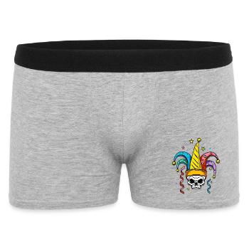 Skull with fool's cap for carnival - Men's Boxer Shorts - heather grey - Front