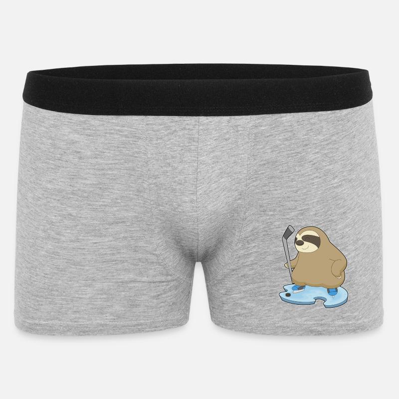 Faultier Eishockey Eishockeyschläger - Männer Boxer Shorts - Grau meliert