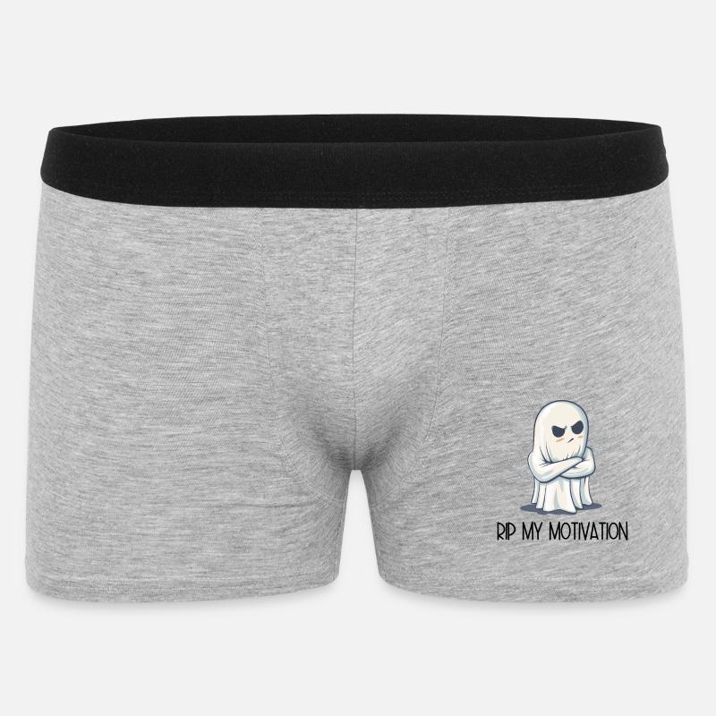 Eingeschnappter Geist – RIP MY MOTIVATION - Männer Boxer Shorts - Grau meliert