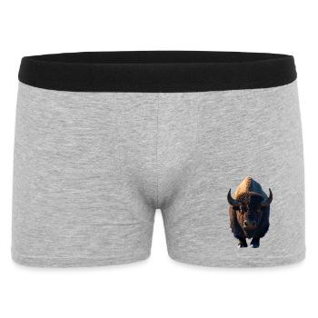 Bison Bison d'Amérique Bovins sauvages Buffles Bisons d'Amérique - Boxer Homme - gris chiné - Devant