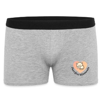 Purrfect Moments Katzenherz Motiv - Männer Boxer Shorts - Grau meliert - Vorne