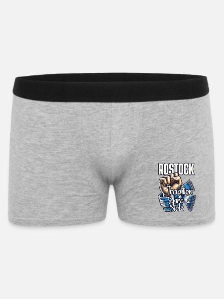 Rostock Fussball Fan-Schal - Männer Boxer Shorts - Grau meliert