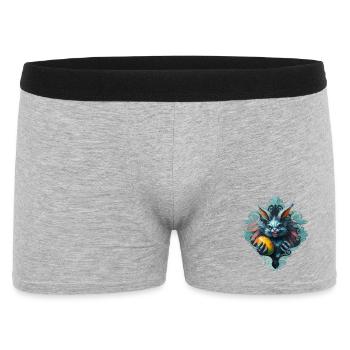 Der gruselige Osterhase, - Männer Boxer Shorts - Grau meliert - Vorne
