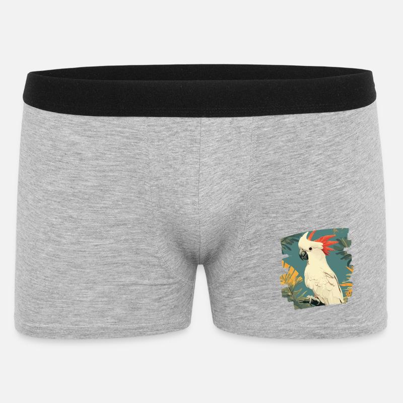 Kakadu - Männer Boxer Shorts - Grau meliert