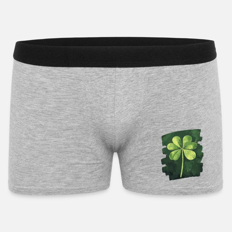 St. Patricks day Kleeblatt - Männer Boxer Shorts - Grau meliert
