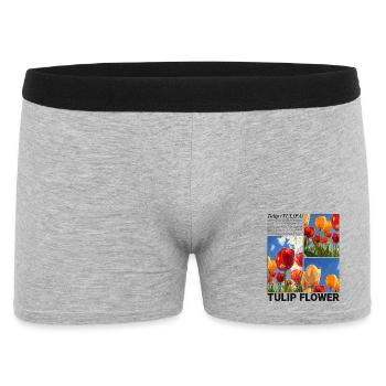 Tulpe Frühling Natur Blume Botanik Geschenk - Männer Boxer Shorts - Grau meliert - Vorne