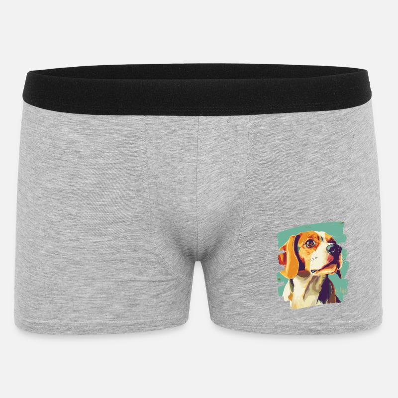 Beagle - Männer Boxer Shorts - Grau meliert