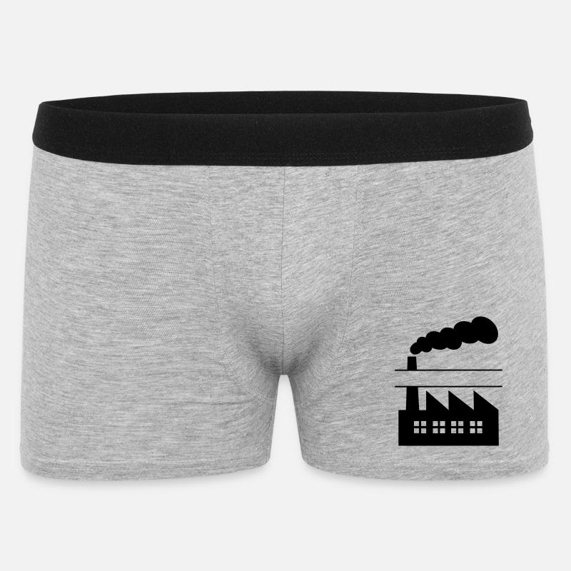 Fabrik mit Rauch-Namensbanner - Männer Boxer Shorts - Grau meliert