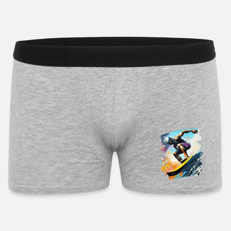 Surfeur Surf Planche de surf Surf - Boxer Homme - gris chiné