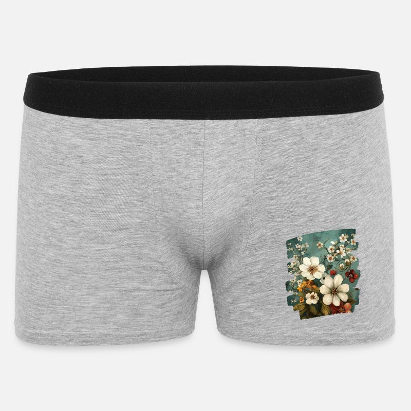 Printemps Printemps Début Fleur Fleurs - Boxer Homme - gris chiné
