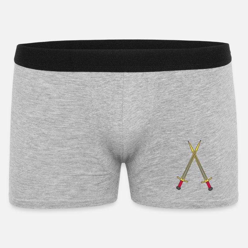 Schwert Ritter Mittelalter Krieger Schwerter - Männer Boxer Shorts - Grau meliert
