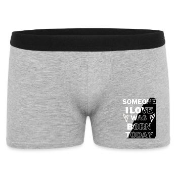 Bold Love Born Today Typographie Design - Boxer Homme - gris chiné - Devant