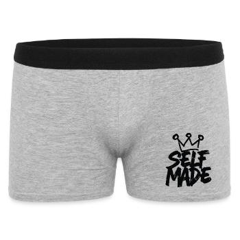 Self Made - Handwritten Motivation Design - Men's Boxer Shorts - heather grey - Front