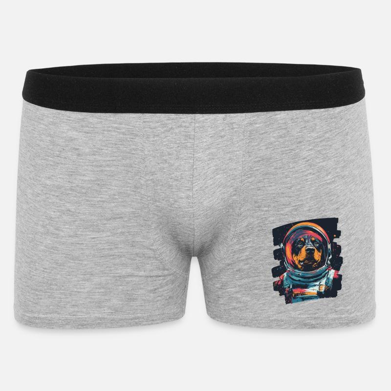 Rottweiler Astronaut - Männer Boxer Shorts - Grau meliert