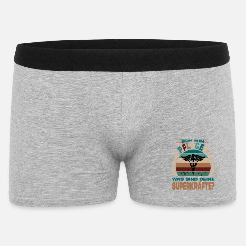 Pfleger Geschenke Krankenpfleger Abschluss - Männer Boxer Shorts - Grau meliert