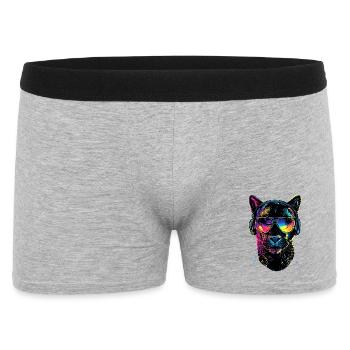 Panther Leopard Raubkatze Süße Großkatze Panter - Männer Boxer Shorts - Grau meliert - Vorne