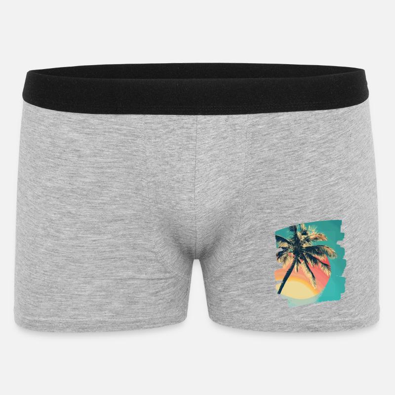 Palm Tree Sunset Summer Sun - Men's Boxer Shorts - heather grey